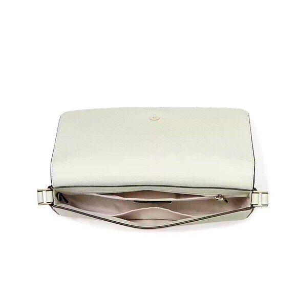 New Kate Spade Staci Flap Shoulder Bag Saffiano Leather Light Olive - Picture 4 of 5